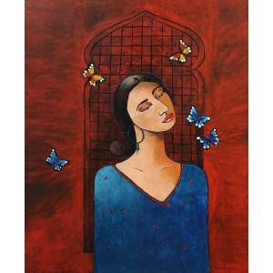 Kausar Bhatti, 24 x 30 Inch, Acrylic on Canvas, Figurative Painting, AC-KSR-017